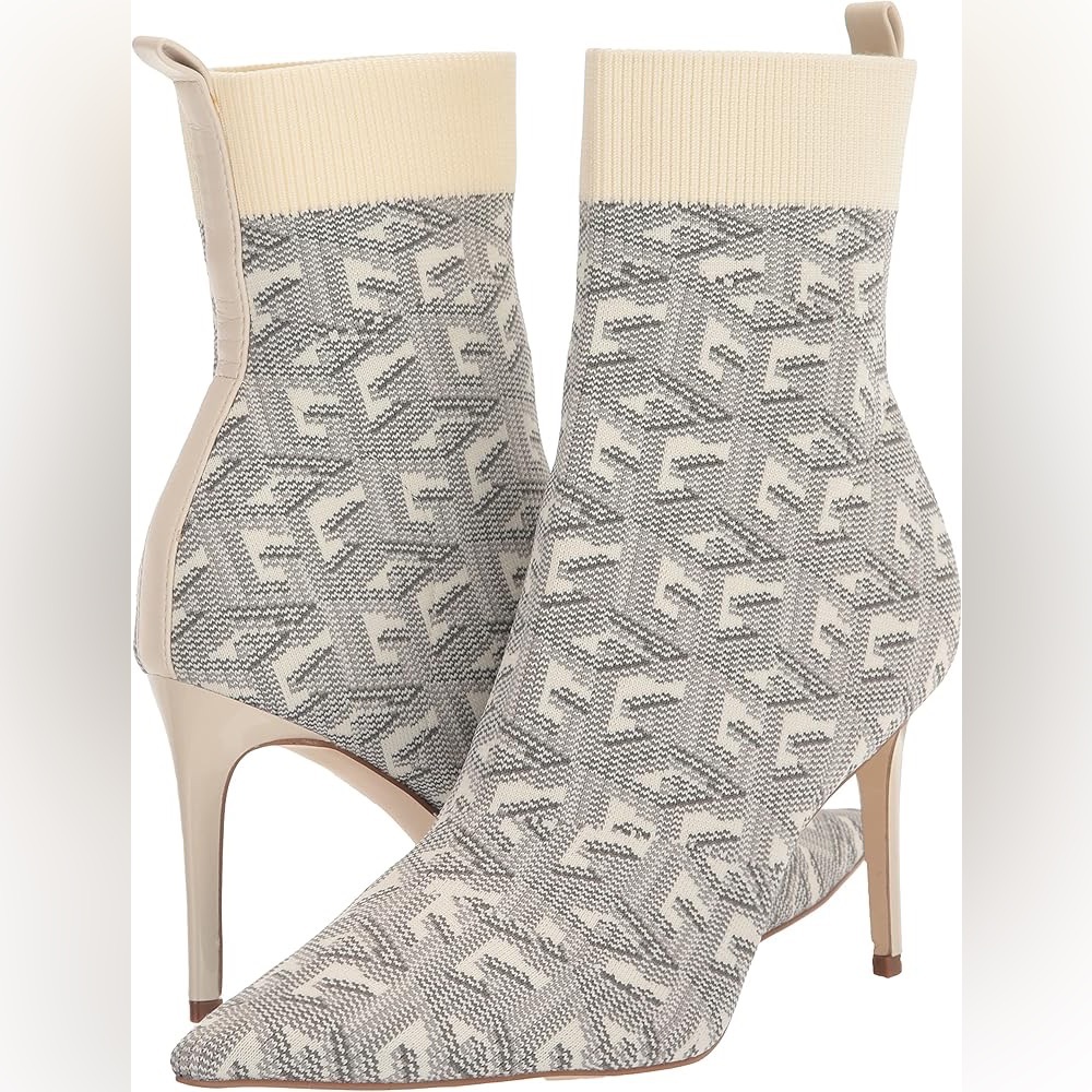 NWOT GUESS Beige and Gray Sock Pull on Boots 11
